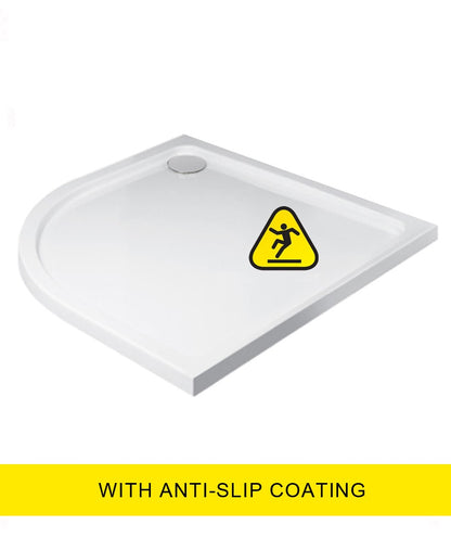 LOW PROFILE Offset Quadrant Left Hand Anti Slip No Upstand Shower Tray White