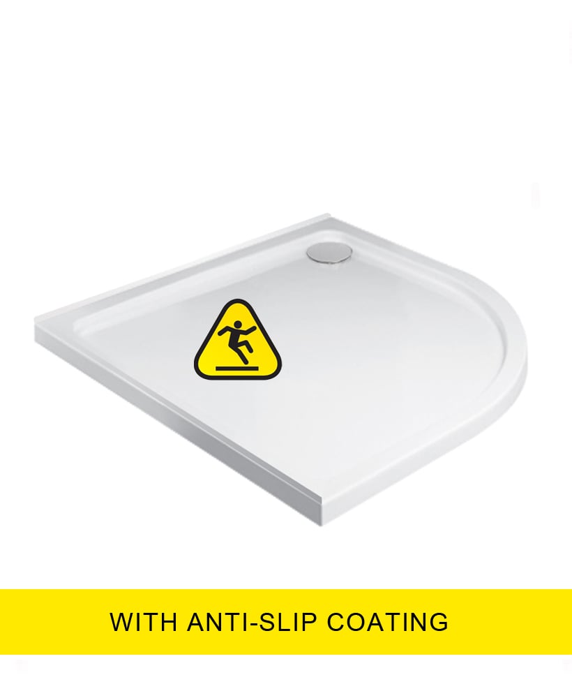 LOW PROFILE Quadrant Anti Slip Upstand Shower Tray White