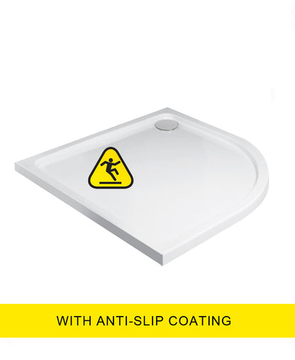 LOW PROFILE Quadrant Anti Slip No Upstand Shower Tray White