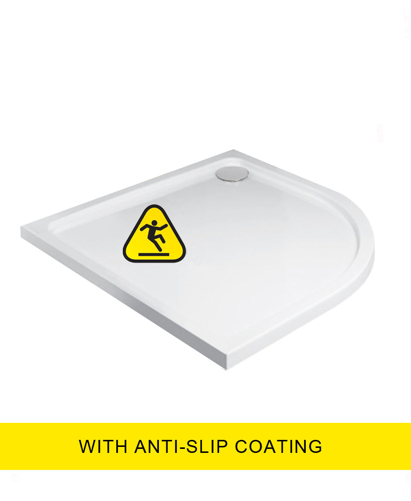 LOW PROFILE Offset Quadrant Right Hand Anti Slip No Upstand Shower Tray White