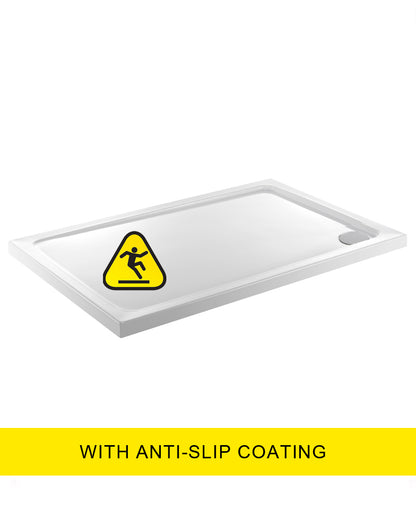 LOW PROFILE Rectangle Anti Slip No Upstand Shower Tray White