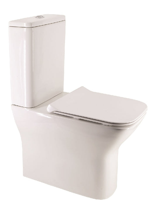 SOPHIA Rimless Comfort Height Fully Shrouded Close Coupled WC & Gamma Slim Soft Close Seat