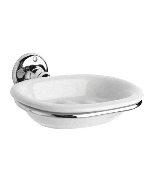 STOCKTON Traditional Ceramic Soap Dish Chrome