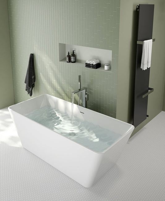 COMINO Freestanding Bath white including Waste and Overflow