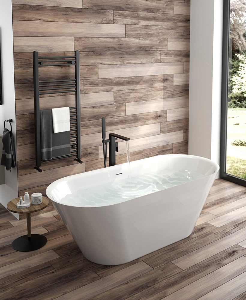 HOWE Freestanding Bath white including Waste and Overflow