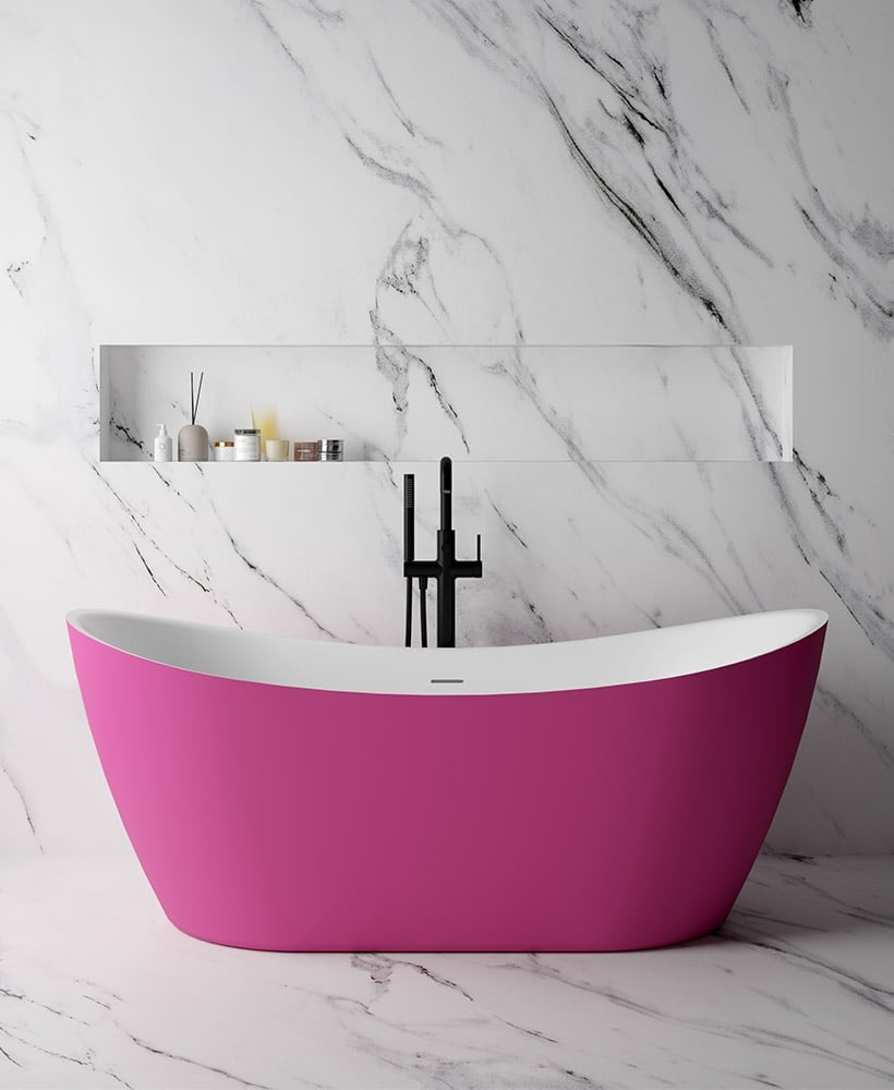 LYRA Freestanding Bath Coloured including Waste & Overflow