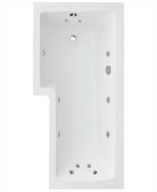 L SHAPE Left Hand Single Ended 12 Jet Whirlpool Bath & Panel