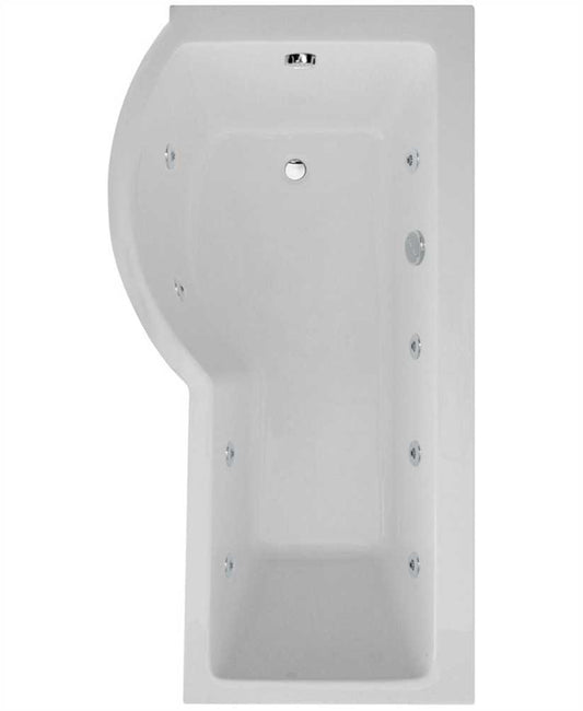 P SHAPE Left Hand Single Ended 8 Jet Whirlpool Bath & Panel