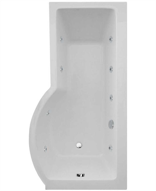 P SHAPE Right Hand Single Ended 8 Jet Whirlpool Bath & Panel