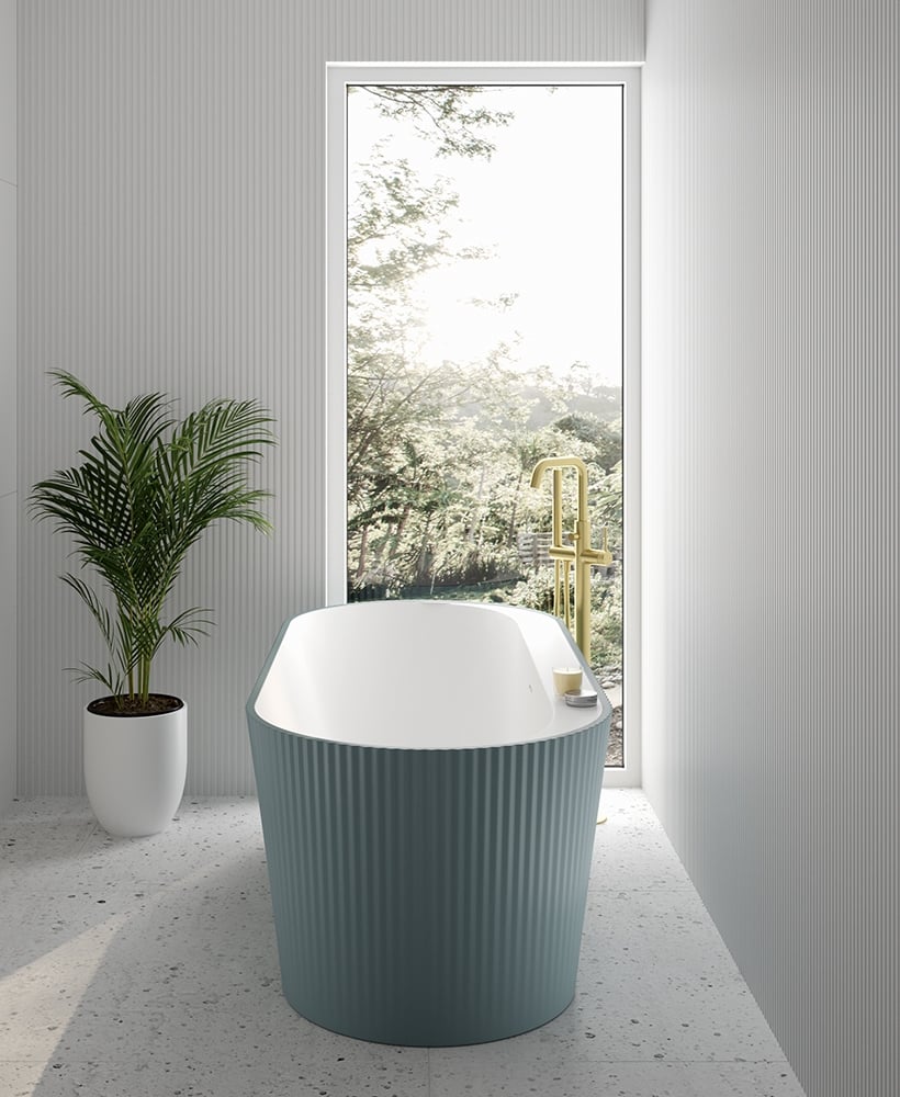 REED Fluted Freestanding Bath Coloured