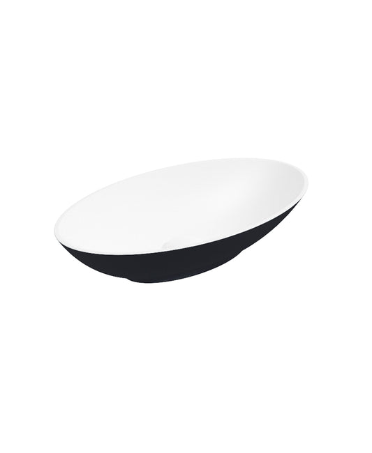 SKAL Oval Wash Basin White Black & Waste