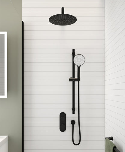 ALITA Knurled Shower Set 1 & Ceiling Mounted Fixed Head