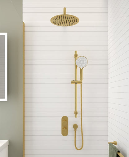 ALITA Knurled Shower Set 1 & Ceiling Mounted Fixed Head