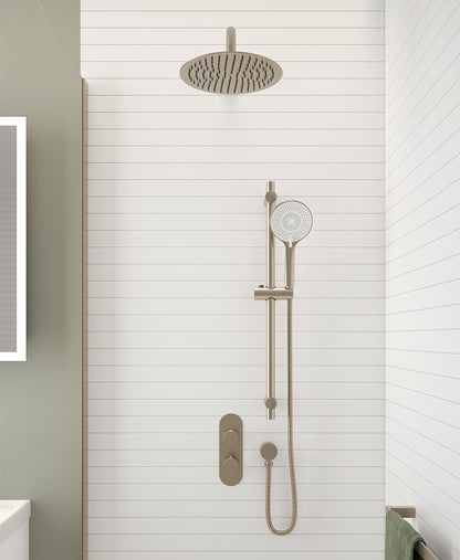 ALITA Knurled Shower Set 1 & Ceiling Mounted Fixed Head