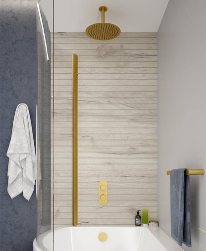 ALITA Knurled Bath Set 4 & Ceiling Mounted Fixed Head