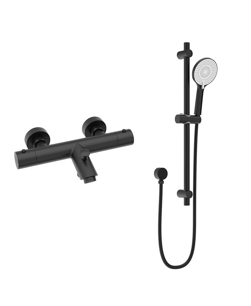 FORM Thermostatic Bath Shower Mixer & Alita Slide Rail Kit