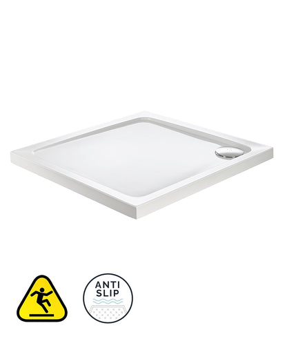 KRISTAL SECURE Square Low Profile Anti Slip Class C Shower Tray & Waste