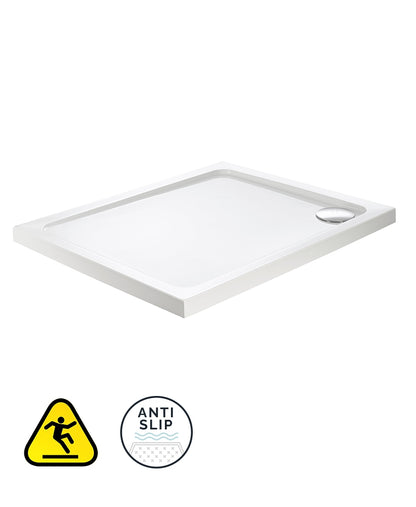 KRISTAL SECURE Rectangle Low Profile Anti Slip Class C Shower Tray & Waste