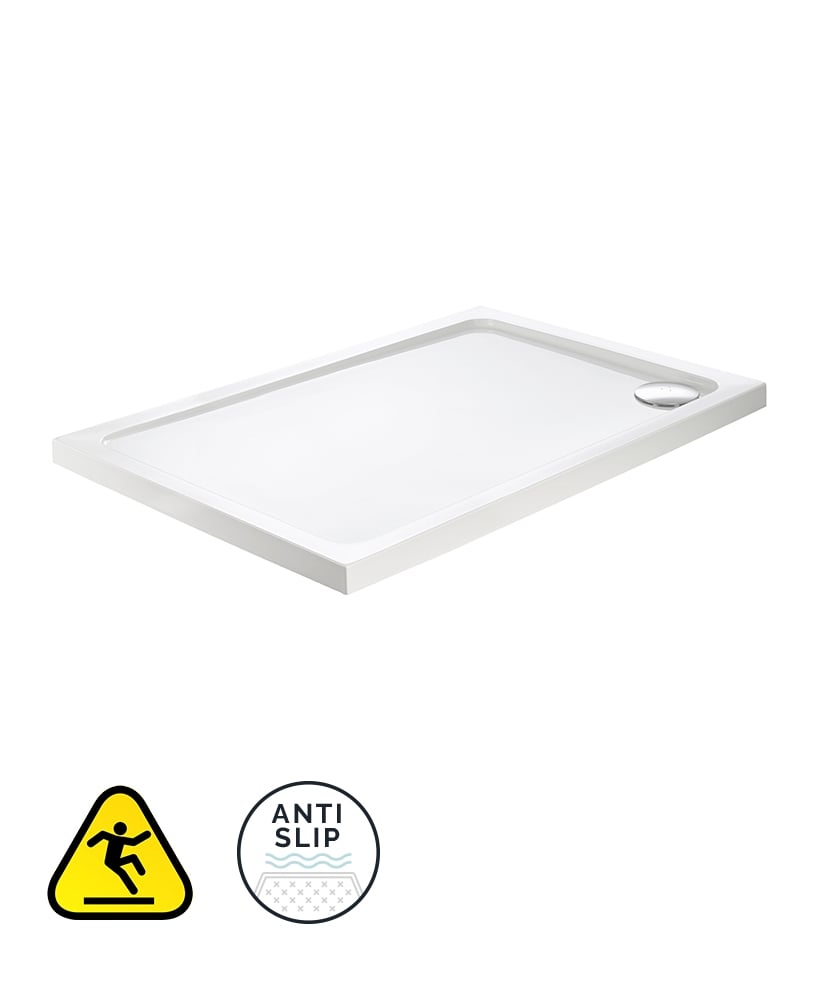 KRISTAL SECURE Rectangle Low Profile Anti Slip Class C Shower Tray & Waste