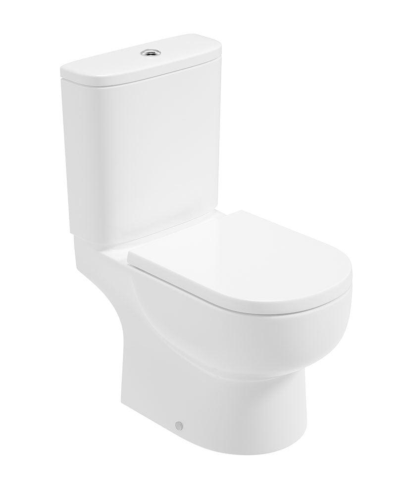 VIA Rimless Open Back Closed Coupled WC & Delta Soft Close Seat