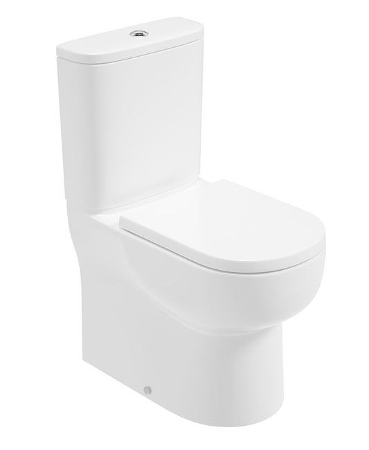 VIA Rimless Comfort Height Fully Shrouded Closed Coupled WC & Delta Soft Close Seat