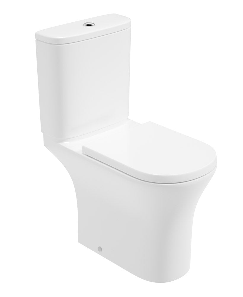 PEÑA Rimless Comfort Height Open Back Close Coupled WC & Delta Soft Close Seat