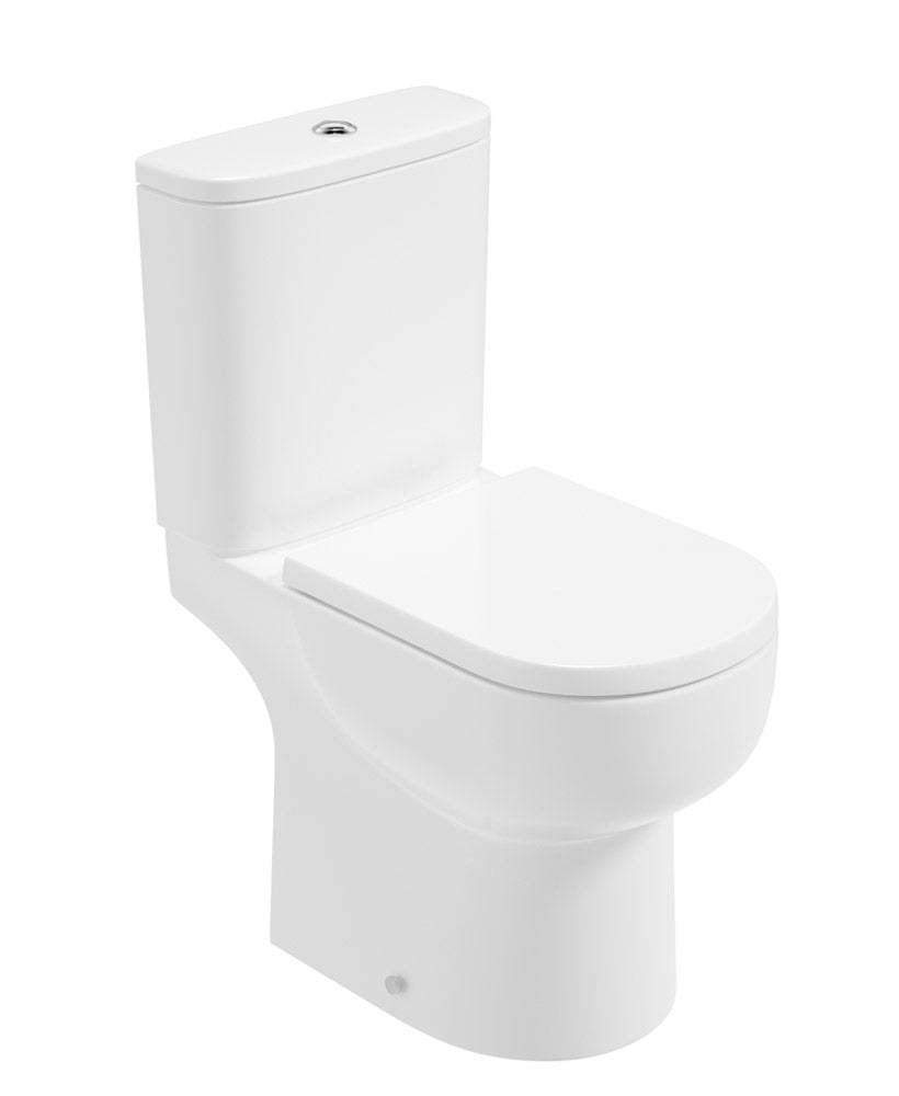 VIA Rimless Comfort Height Open Back Closed Coupled WC & Delta Soft Close Seat