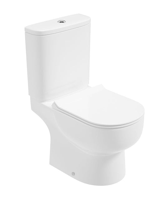 VIA Rimless Open Back Closed Coupled WC & Sequence Slim Soft Close Seat