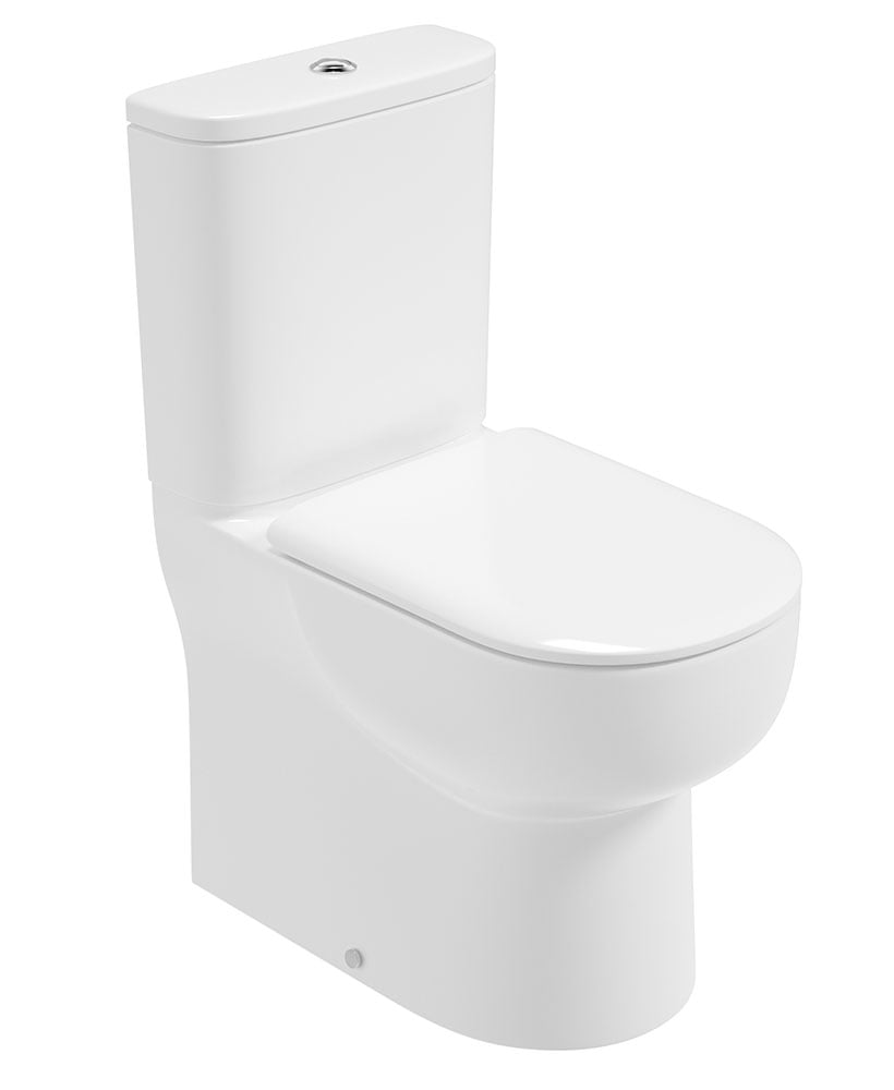 VIA Rimless Comfort Height Fully Shrouded Closed Coupled WC & Sequence Soft Close Seat