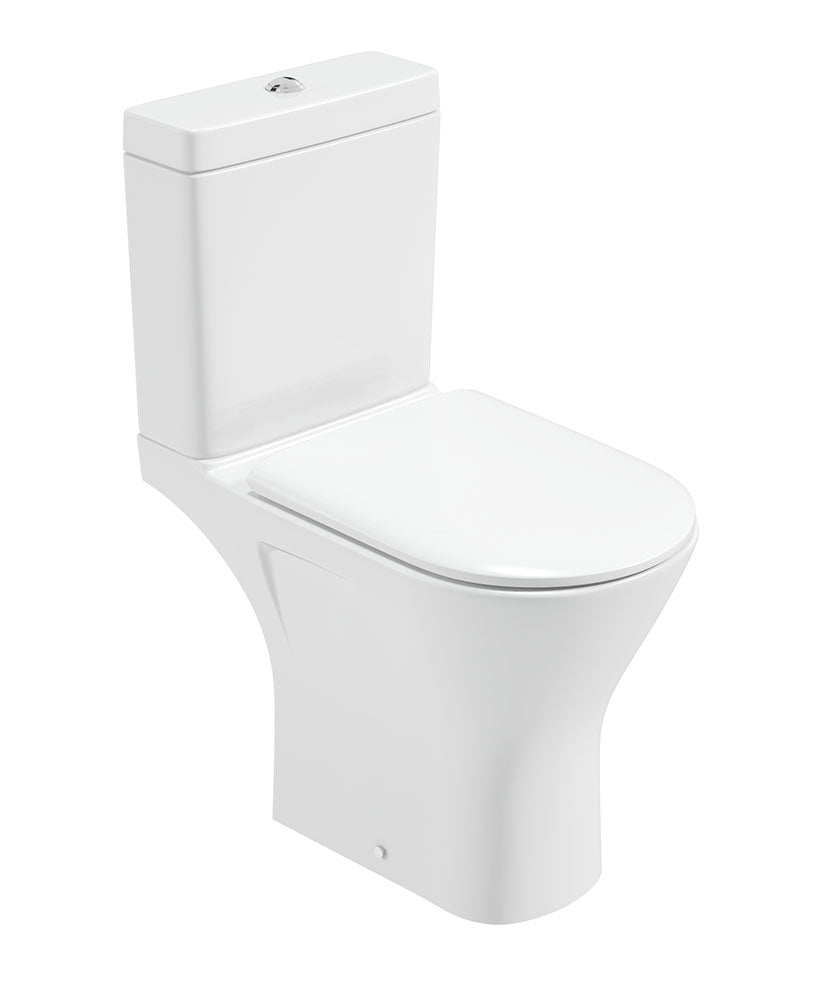 SCALA Rimless Comfort Height Open Back Close Coupled WC & Sequence Soft Close Seat