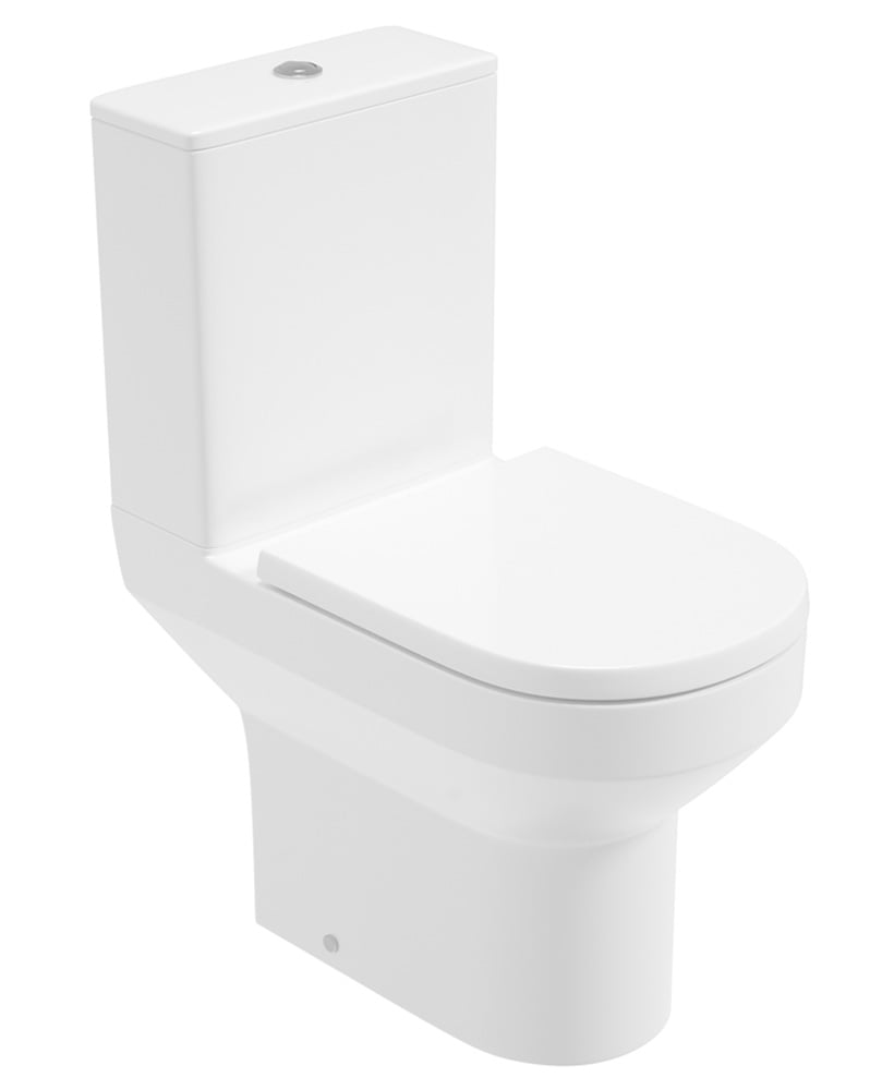 Base Rimless Open Back Close Coupled WC & Soft Close Seat Seat