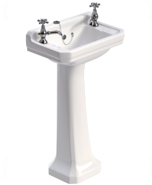 WESTBURY 2 Tap Hole Wash Basin & Full Pedestal