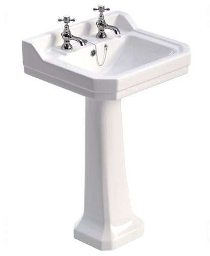 WESTBURY 2 Tap Hole Wash Basin & Full Pedestal